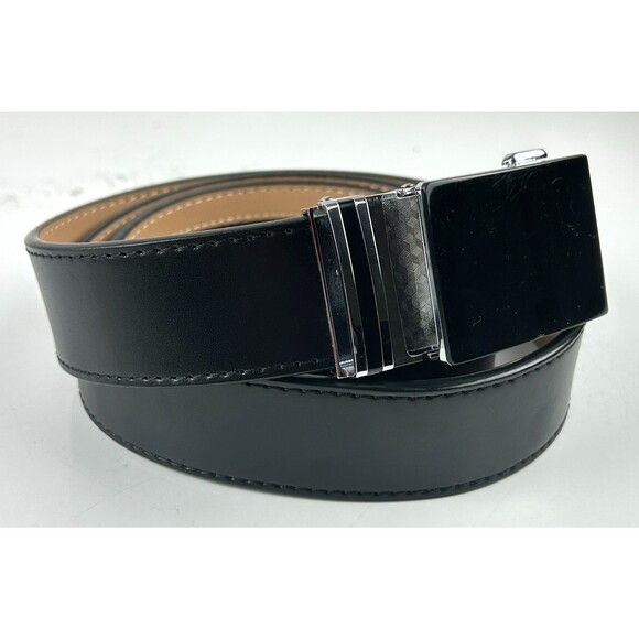 NEXBELT Black Leather Dress Belt Ratchet Adjustable Fits 25" - 38" Waist - Picture 1 of 14